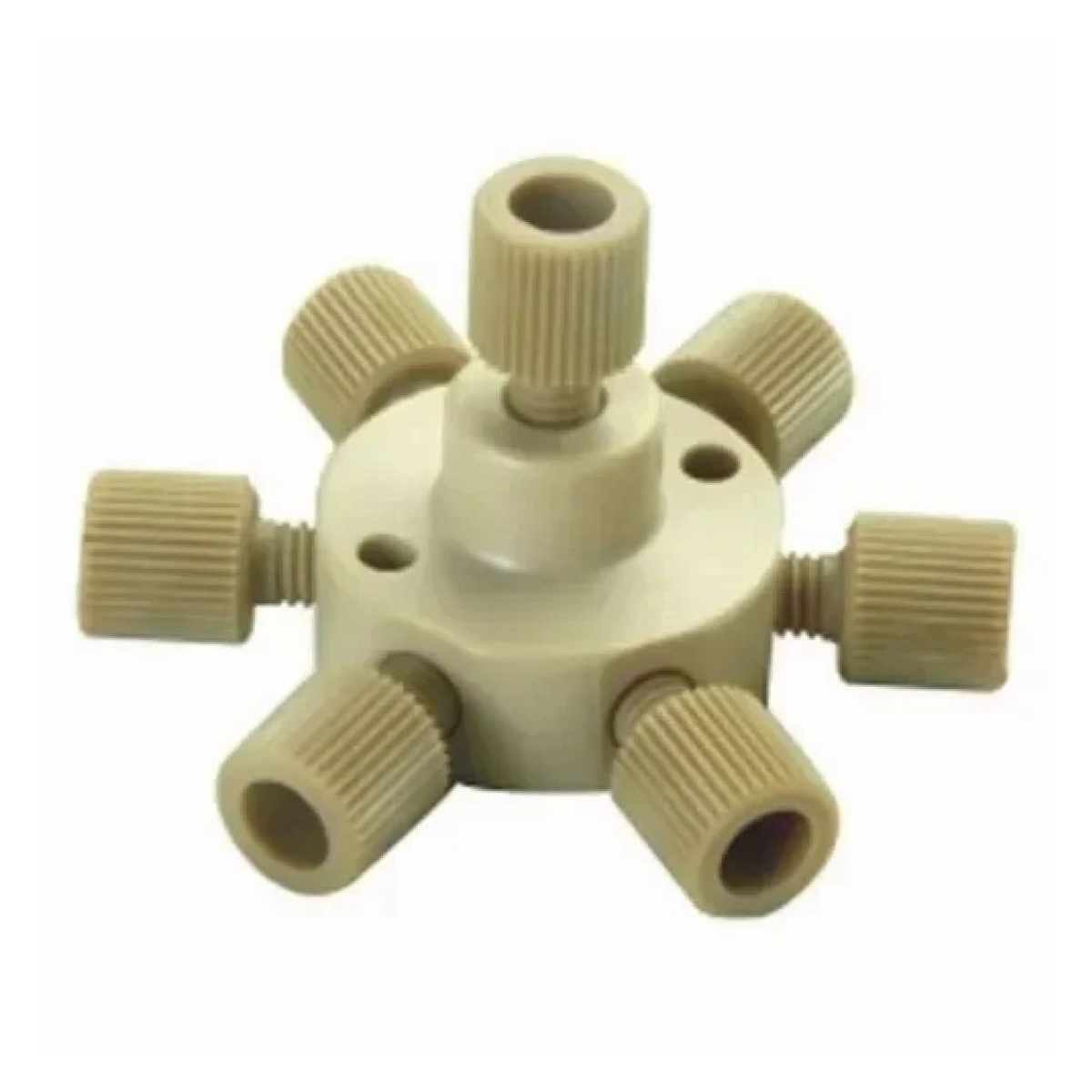 Custom 7-Port PEEK HPLC Fluidic Manifold with Finger-Tight Fittings
