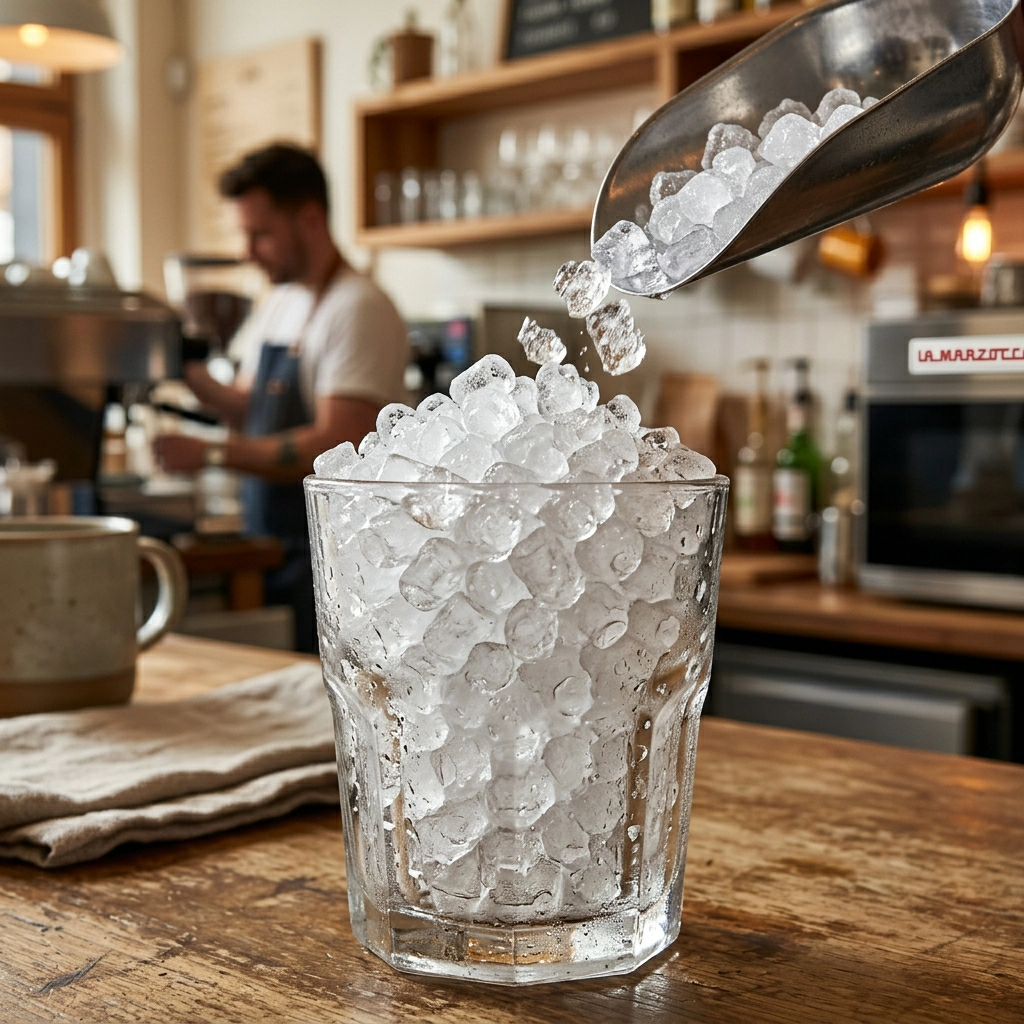 Soft chewable nugget ice for beverage and compact ice maker sourcing